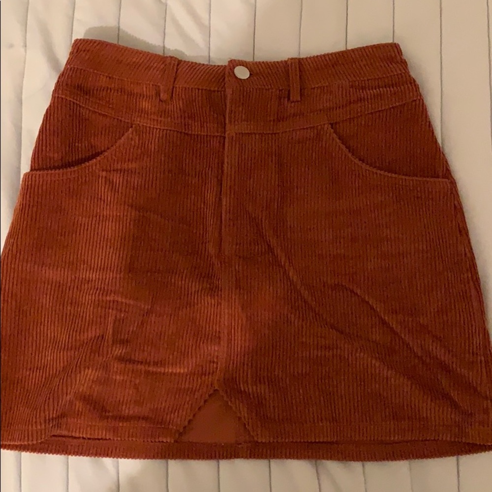Rust colored corduroy skirt, worn once!!
